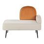 Chaise Lounge White And Orange Velvet Fabric Right Hand Single Chaise Minimalistic Design Beliani