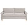 Sofa Beige Velvet Fabric Wooden Frame Pocket Springs Living Room 3 Seater