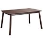 Dining Table Dark Wood Mdf Veneer 150 X 90 Cm Rectangular