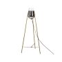 Floor Lamp Gold Steel Glass Smoked Shade Modern Glam Design Living Room Lighting