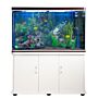 Aquarium Fish Tank &amp; Cabinet With Complete Starter Kit - White Tank &amp; Natural Gravel