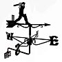 Cricketer Black Mini Weathervane