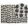 Area Rug Beige And Black Wool 140 X 200 Cm Hand Tufted Spotted Pattern