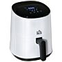 Homcom Air Fryers Oven 1300w 2.5l With Digital Display, Rapid Air Circulation, Adjustable Temperature, Timer And Nonstick Basket, White