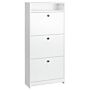 Homcom Shoe Storage Cabinet With 3 Drawers, Chipboard-white