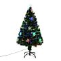 Homcom 4ft Prelit Christmas Tree Artificial Tree 120cm W/ Showflakes Lights, Green