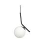 Pendant Lamp White And Black Glass Shade Iron Rod Frame Single Light