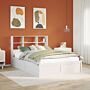 Vidaxl Bed Frame Without Mattress White 150x200 Cm King Size Solid Wood Pine