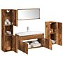 Vidaxl 5 Piece Bathroom Furniture Set Old Wood Engineered Wood