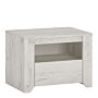 Angel 1 Drawer Bedside Cabinet White Craft Oak