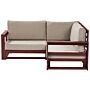 Garden Corner Sofa Taupe Acacia Wood Outdoor 2 Seater With Cushions