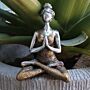 Yoga Lady Figure - Silver & Gold 24cm