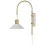 Wall Lamp White Gold Steel M 1 Light Lighting Cone Shade