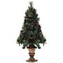 Homcom 4ft Artificial Christmas Tree With 60 Warm White Led Lights, 8 Modes And Remote, Realistic Xmas Tree With Trophy Stand For Party Decoration, Green