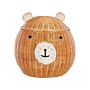 Wicker Bear Basket Natural Rattan Woven Toy Hamper Child's Room Accessory