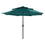 Market Garden Parasol Emerald Green Fabric Steel Pole ⌀ 285 Cm Modern Octagonal Outdoor Umbrella Crank Mechanism Uv Resistant