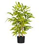 Homcom Artificial Plants Bamboo Tree In Pot Desk Fake Plants For Home Decor, 15x15x60cm, Green