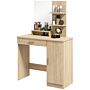 Homcom Simple And Modern Dressing Table, With Storage - Maple Wood-effect