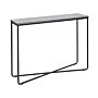 Console Table Concrete Effect With Black Mdf Powder-coated Iron 110 X 31 Cm Rectangular