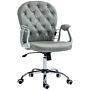 Vinsetto Office Chair Ergonomic 360° Swivel Pu Diamante Padded Base 5 Castor Wheels For Home Work Grey