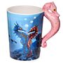 Novelty Sealife Design Seahorse Shaped Handle Ceramic Mug