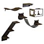 Pawhut 5 Pieces Cat Wall Shelves With Curved Platform, Cat Condo, Bridge, Stairs, And Perch, Wall Mounted Cat Tree For Indoor Use, Brown