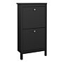 Madrid Shoe Cabinet 2 Flap Doors Matt Black