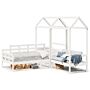 Vidaxl Day Bed And Bench Set With Roof White 80x200 Cm Solid Wood Pine