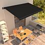 Vidaxl Manual Retractable Awning 450x300 Cm Anthracite