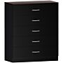 Riano 5 Drawer Chest, Black