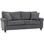 Homcom 2 Seater Sofas, Fabric Sofa With Nailhead Trim, Loveseat With Cushions And Throw Pillows, Grey