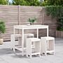 Vidaxl 5 Piece Garden Bar Set White Solid Wood Pine