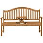 Garden Bench Light Acacia Wood Outdoor 3 Seater With Tea Table