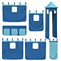 Vidaxl Bunk Bed With Slide And Curtains Blue 80x200 Cm