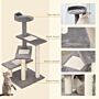 Pawhut Cat Tower Kitten Scratch Scratching Scratcher Sisal Post Climbing Tower Activity Centre Grey