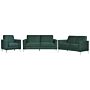 Sofa Set Green Velvet Upholstery 3 + 2 + 1 Seater