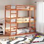 Vidaxl Triple Bunk Bed Wax Brown 80x200 Cm Solid Wood Pine