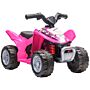 Aiyaplay Honda Licensed Kids Quad Bike, 6v Electric Ride On Car Atv Toy With Led Light Horn For 1.5-3 Years, Pink