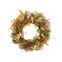 Door Wreath Orange And Green Handmade Decorative Artificial Flower Round 50 Cm Table