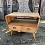 Small Tv Stand With 2 Draws Round - Recycled Wood