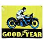 Metal Advertising Wall Sign - Good Year Tyre Motorbike