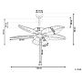 Ceiling Fan With Light Silver Metal Wooden Leaf-shaped Reversible Blades With Pull Chain Speed Control