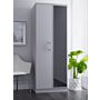 Devon Tall Mirrored Wardrobe In Grey Matt