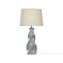 Table Lamp Grey Ceramic Base 71 Cm White Fabric Shade Classic Bedside Table Light