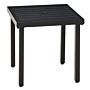 Outsunny Garden Side Table End Table Patio Coffee Table With Umbrella Hole, Steel Frame For Balcony, Black