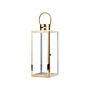 Lantern Brass Stainless Steel H 50 Cm Decorative Metal Candle Holder Beliani