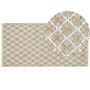 Runner Rug Beige Jute And Wool 50 X 80 Cm Small Hand Woven