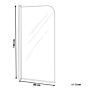 Shower Bath Screen Transparent Tempered Glass With Aluminium 140 X 80 Cm Adjustable