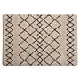 Area Rug Beige And Black Polyester Fabric 160 X 230 Cm Geometric Pattern Rectangular