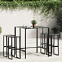 Vidaxl 5 Piece Garden Bar Set Black Powder-coated Steel